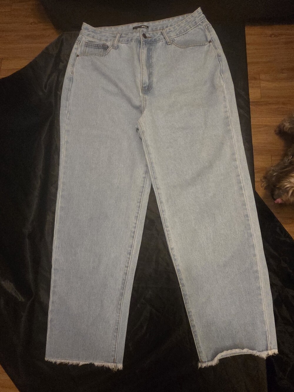 Fashion Nova heart pocket..Light Wash High-Rise Straight Jeans - Women